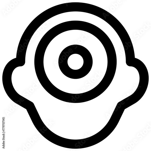 Obsessive thoughts. Editable stroke vector icon.