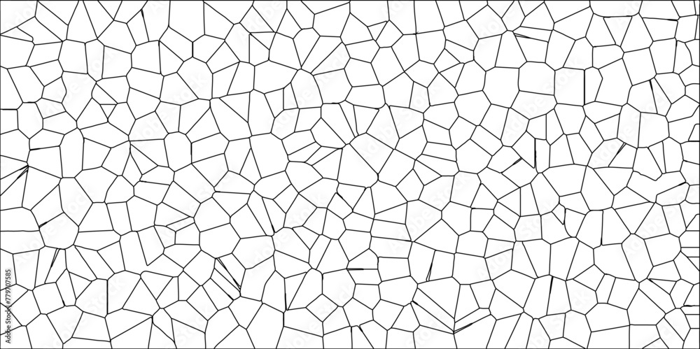 Abstract White Colored Broken Stained-Glass Geometric Retro Tiles Pattern w Black Lines & Quartz Crystal Voronoi Diagram Background for Website, Fabric Printing, Brochures, Luxury/Premium Packaging
Abstract White Colored Broken Stained-Glass Geometric Retro Tiles Pattern w Black Lines & Quartz Crystal Voronoi Diagram Background for Website, Fabric Printing, Brochures, Luxury/Premium Packaging