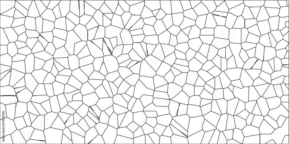 Abstract White Colored Broken Stained-Glass Geometric Retro Tiles Pattern w Black Lines & Quartz Crystal Voronoi Diagram Background for Website, Fabric Printing, Brochures, Luxury/Premium Packaging
Abstract White Colored Broken Stained-Glass Geometric Retro Tiles Pattern w Black Lines & Quartz Crystal Voronoi Diagram Background for Website, Fabric Printing, Brochures, Luxury/Premium Packaging