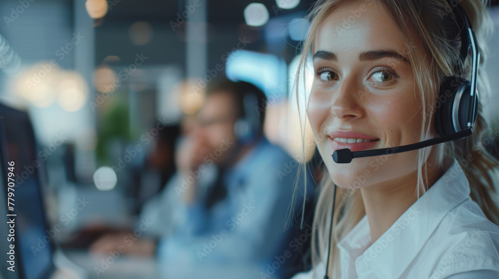 Customer Support, Enthusiastic call center team providing client assistance. Customer Support, Enthusiastic call center team providing client assistance.
