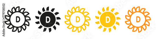 Sunlight Vitamin D Enrichment Icon for Health and Nutrient Absorption