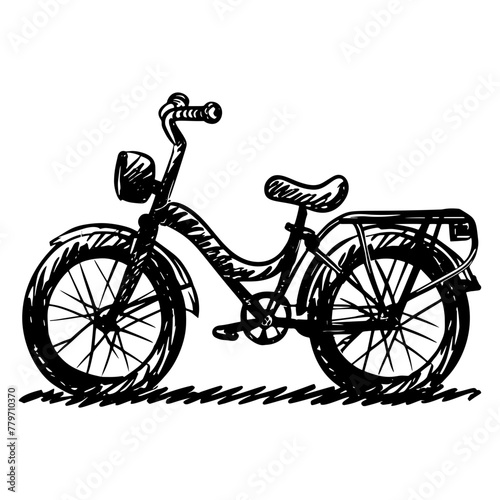 Bike, kick scooter, skate one line art. Continuous line drawing of sport, transportation, children, fun, roller, hobby, mobile, cycle, riding, fitness, bike, activity downhill 