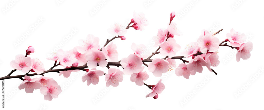 Fototapeta premium Blossoming cherry branch, cut out