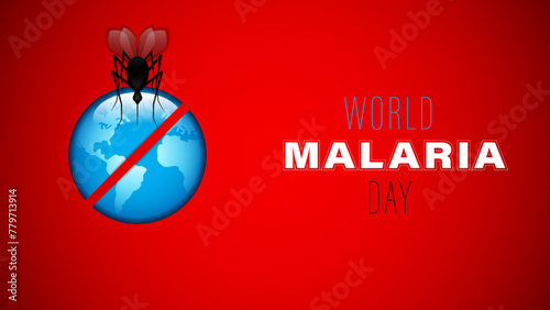 World malaria day poster, vector illustration
