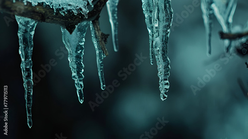 icicles on a branch , generative ai