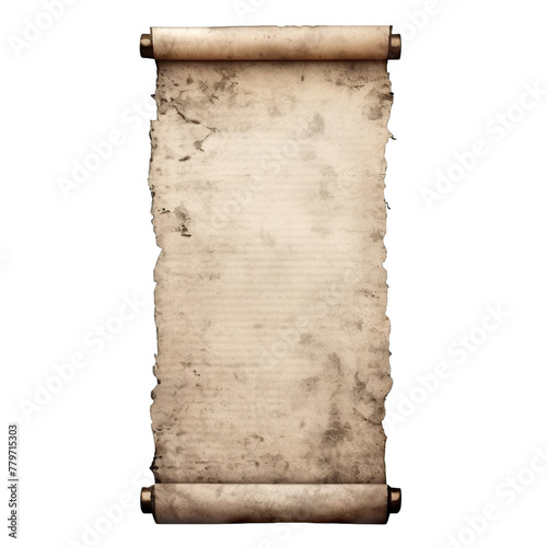 Ancient parchment scroll, cut out