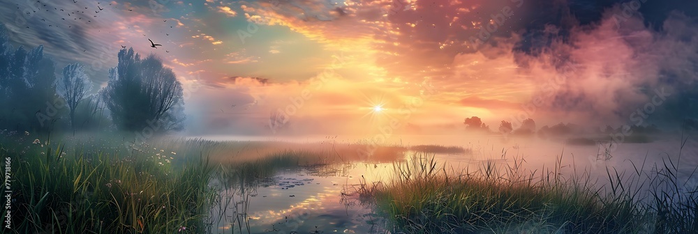 Beautiful paradise landscape picture, sky and clouds, nature, grass, meadow, river, wallpaper background Beautiful paradise landscape picture, sky and clouds, nature, grass, meadow, river, wallpaper background