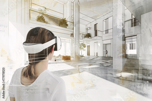 Fototapeta Naklejka Na Ścianę i Meble -  From concept to creation, architects harness VR to visualize and refine their designs for futuristic buildings.




