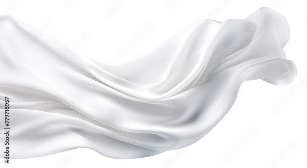 Naklejka premium Floating elegant white fabric, cut out