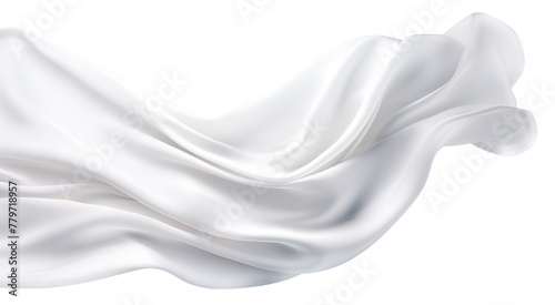 Floating elegant white fabric, cut out © Yeti Studio