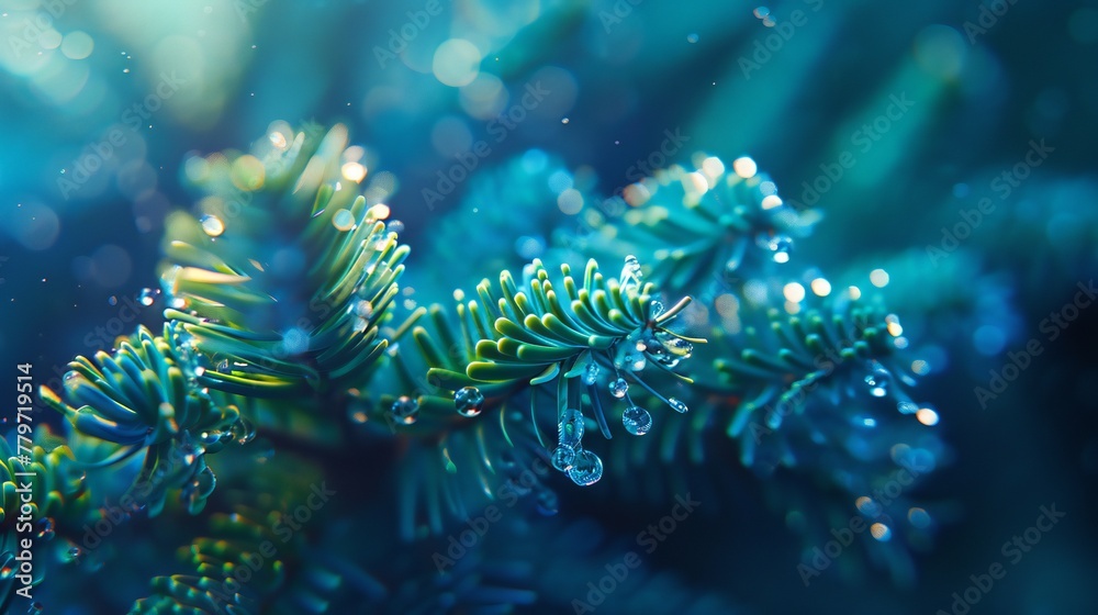 Serene Forestscape: Fluid macro shots of tranquil fir leaves. Serene Forestscape: Fluid macro shots of tranquil fir leaves.