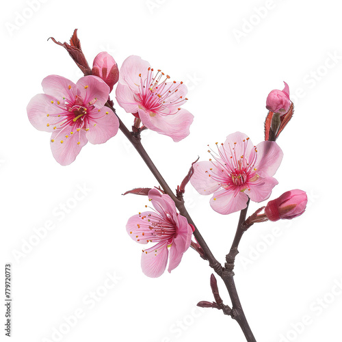 Beautiful sakura flowers isolated on white © Tidarat