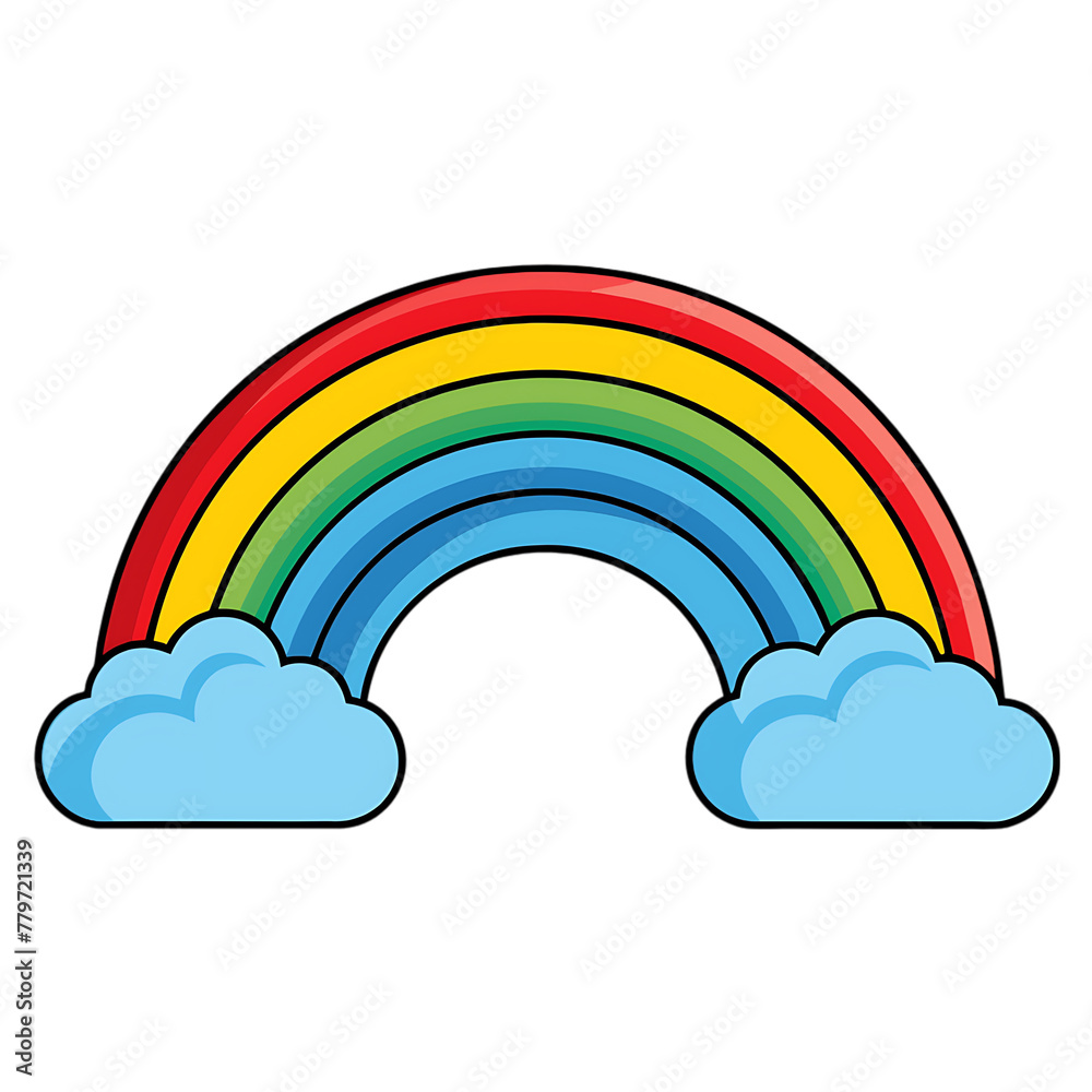 rainbow with a natural blue transparent background rainbow with a natural blue transparent background