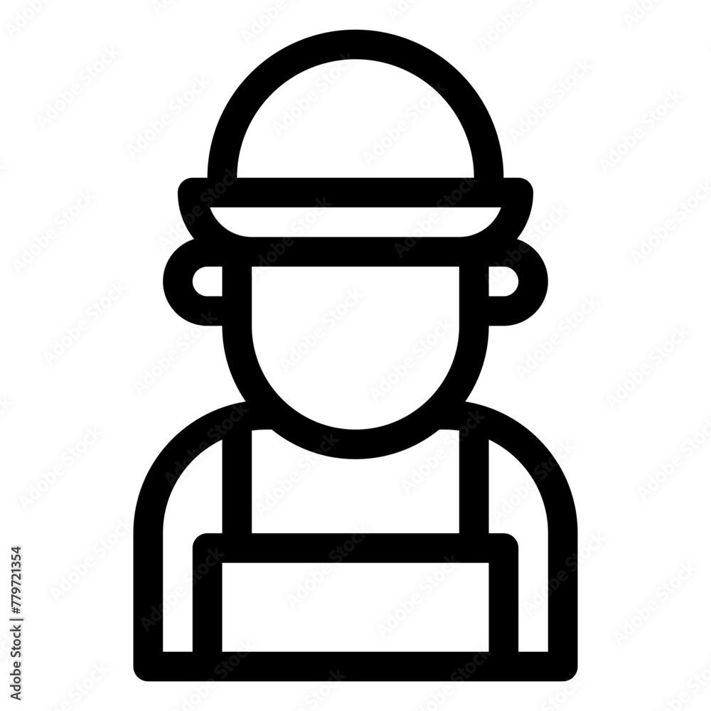 farmer outline icon and illustration farmer outline icon and illustration