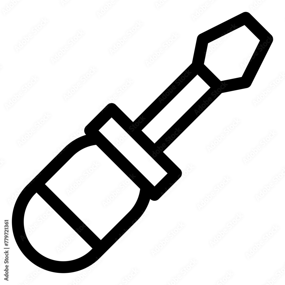 screwdriver outline icon and illustration screwdriver outline icon and illustration