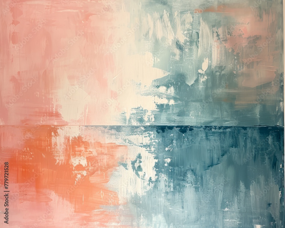 A soft pastel abstract composition combining composite spam, austenite, and clarity, with ample negative space. Minimal yet profound, reflecting life's complexity.