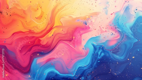 Vibrant neon watercolor abstract background with forward hype vibes. Emphasis on negative space and minimalistic design. Colors pop in raw style.