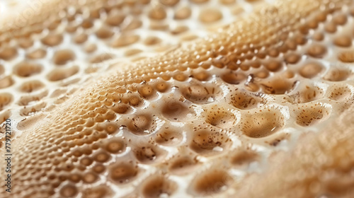 A brown and white texture with many small holes