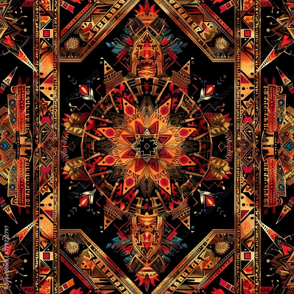 Abstract ethnic seamless background, Aztec fabric with intricate mandala and tribal boho native patterns for exquisite textiles ar 52 Abstract ethnic seamless background, Aztec fabric with intricate mandala and tribal boho native patterns for exquisite textiles ar 52