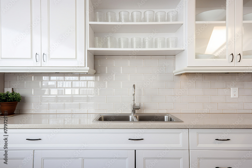 AI generated image photo of a comfortable modern kitchen room design indoors at home