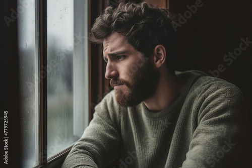 AI generated picture of young person suffering from depression and mental health crisis