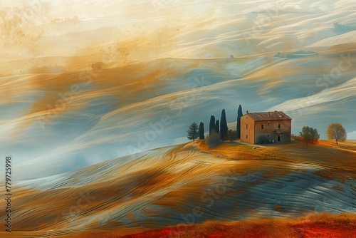 Breathtaking Scenes of Tuscan Countryside Bathed in Golden Hues