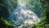 Captivating Cascading Waterfalls Amid Lush Verdant Forests A Serene Natural Oasis