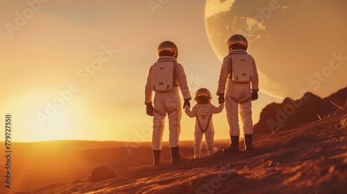 A family of astronauts conquer Mars. The concept of colonization of Mars