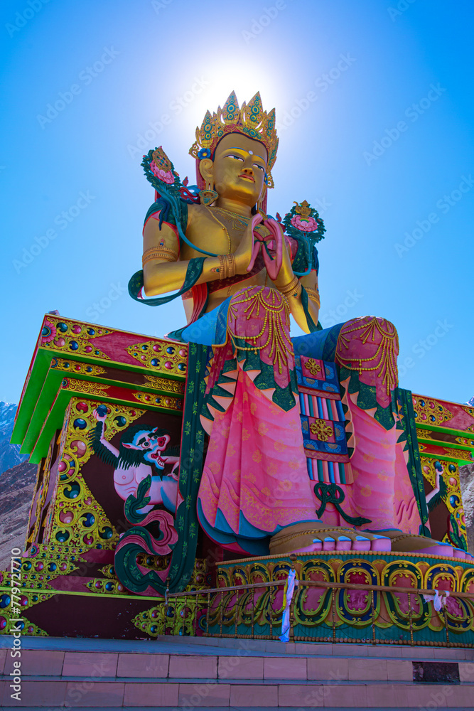 Buddha Stupa in Diskit Monastery near Nubra Valley (Leh) Buddha Stupa in Diskit Monastery near Nubra Valley (Leh)