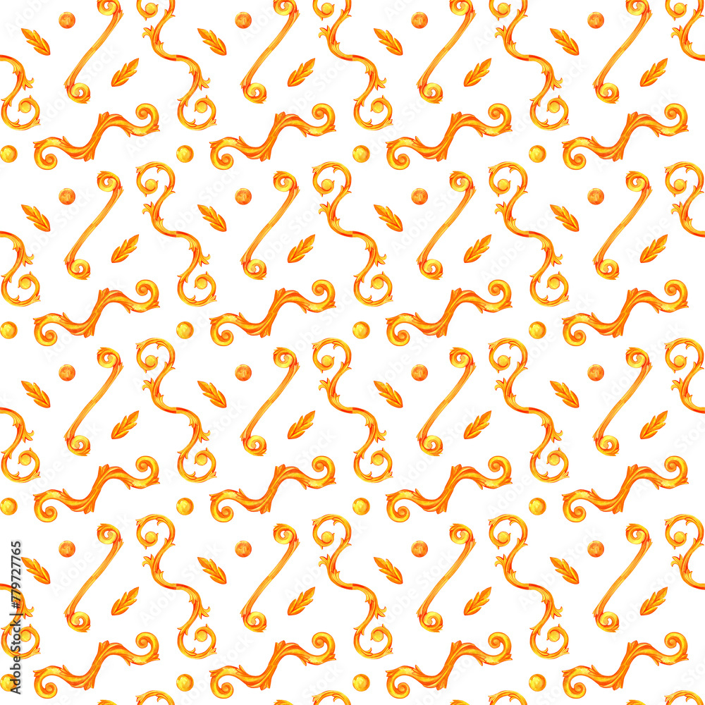 monogram seamless pattern, twisted drawn in watercolor for invitations