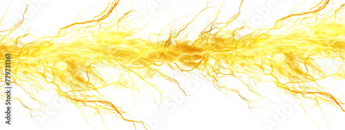 yellow electricity lightning flash isolated on transparent or white background png photo