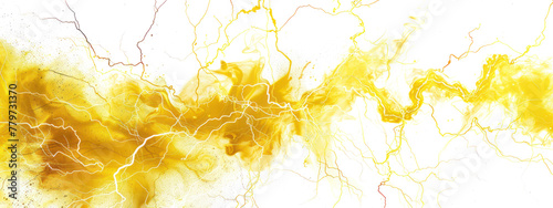 yellow electricity lightning isolated on transparent or white background png