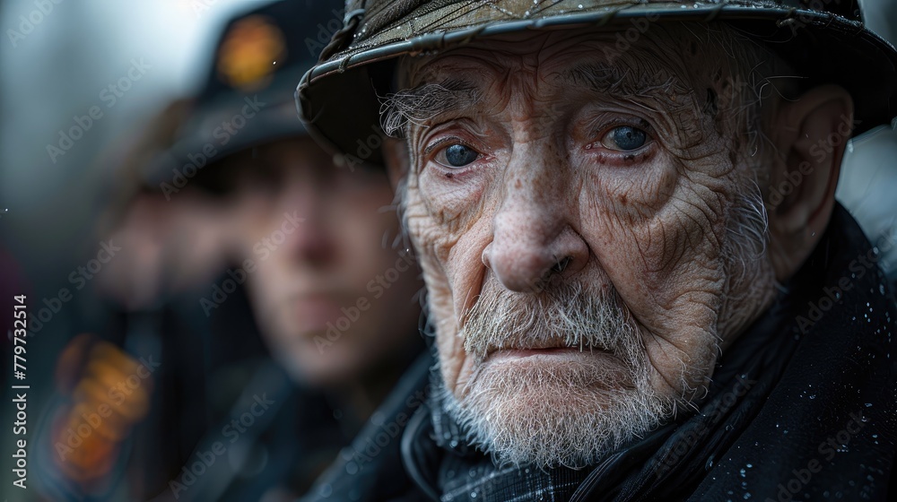 Veterans march in solemn procession, their faces etched with determination and resolve, a living testament to the resilience of the human spirit in the face of adversity. Veterans march in solemn procession, their faces etched with determination and resolve, a living testament to the resilience of the human spirit in the face of adversity.