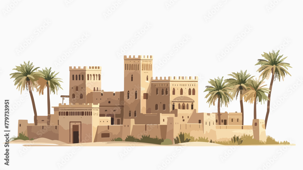 Rendering image of Saudi Arabia Historical palace in D - obrazy, fototapety, plakaty 