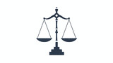Scales of justice black icon flat vector isolated on white