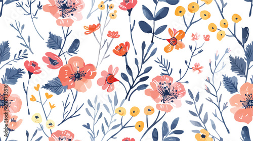 Seamless floral pattern. Abstract floral ornament. Fas