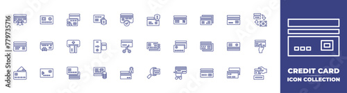 Credit card line icon collection. Editable stroke. Vector illustration. Containing credit card, credit cards, card payment, bug, money, payment, mobile payment, exchange.