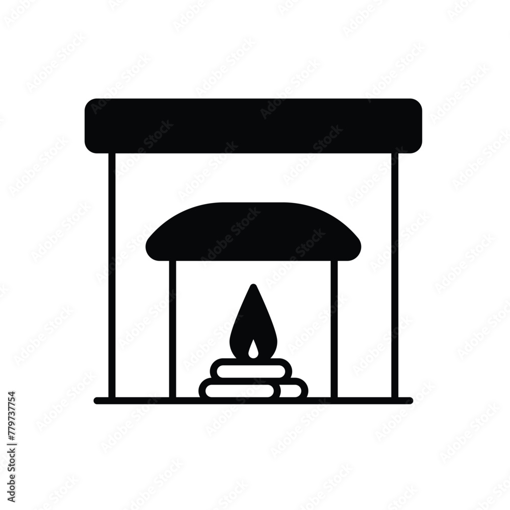 Fireplace vector icon