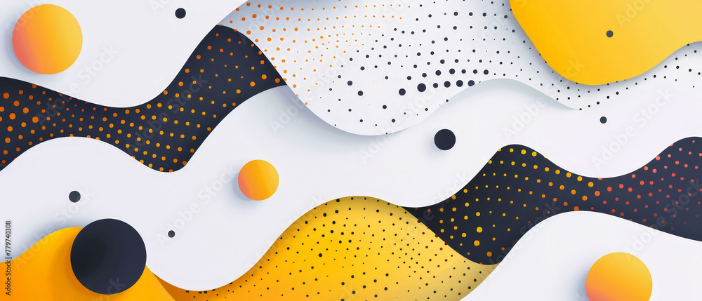 A colorful abstract background with black and yellow circles A colorful abstract background with black and yellow circles