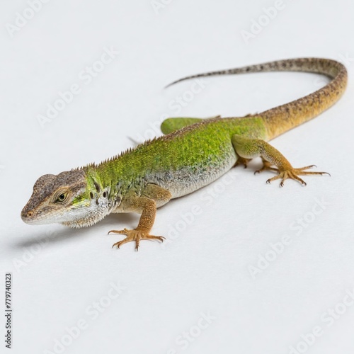 Green Lizard Isolated on a white background