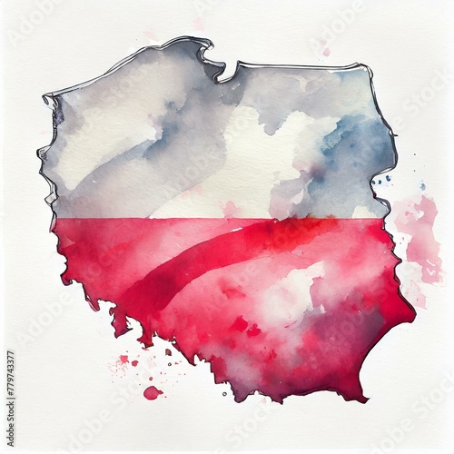 Kształt polski jako flaga photo