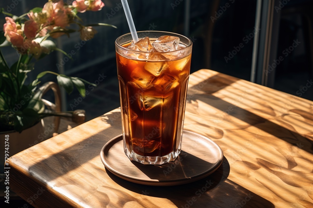 glass of cola with ice glass of cola with ice