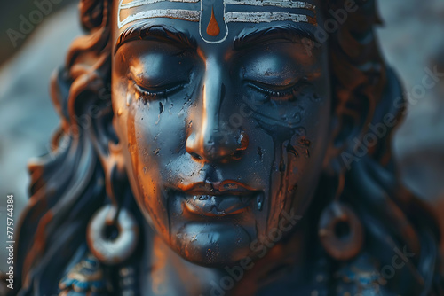 Majestic depiction of Lord Shiva, radiating divine energy and spiritual presence, embodying Hindu mythology and culture