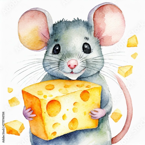 Mysz z serem ilustracja