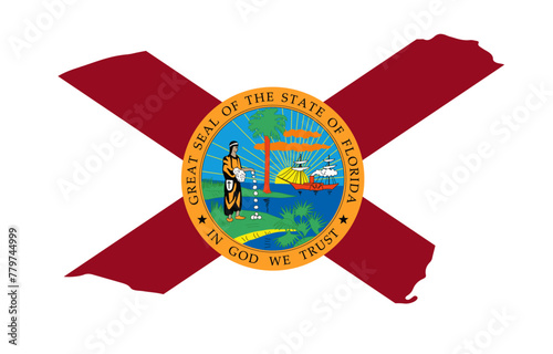 Florida state flag with palette knife paint brush strokes grunge texture design. Grunge United States brush stroke effect