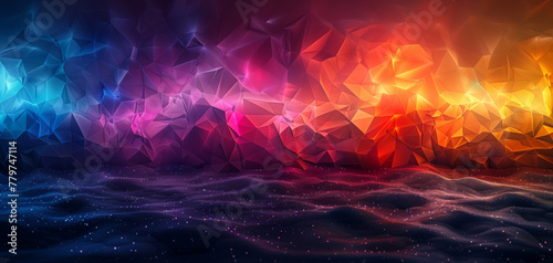 Abstract geometric colorful polygonal background, faceted texture, crystal wallpaper. Low poly surface.