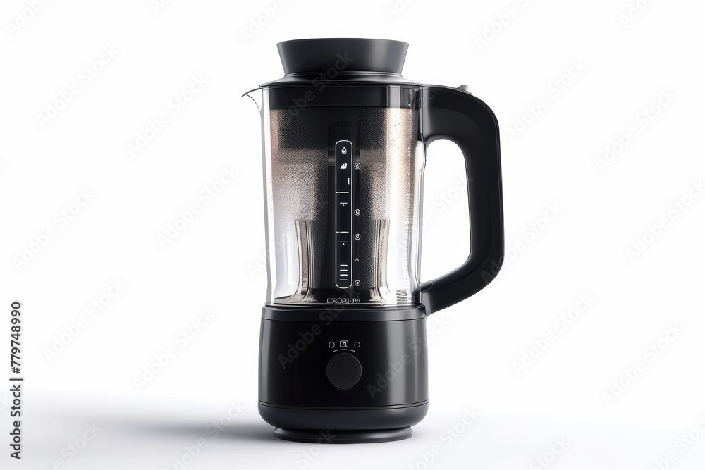 Modern black blender with innovative touch interface on white background Modern black blender with innovative touch interface on white background