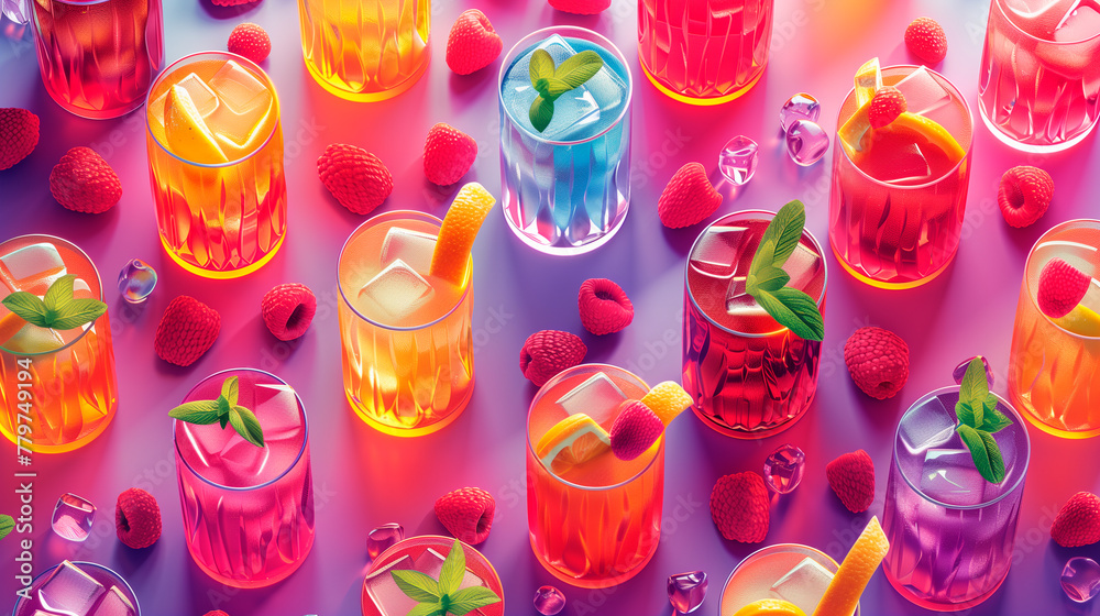 isometric cocktail pattern