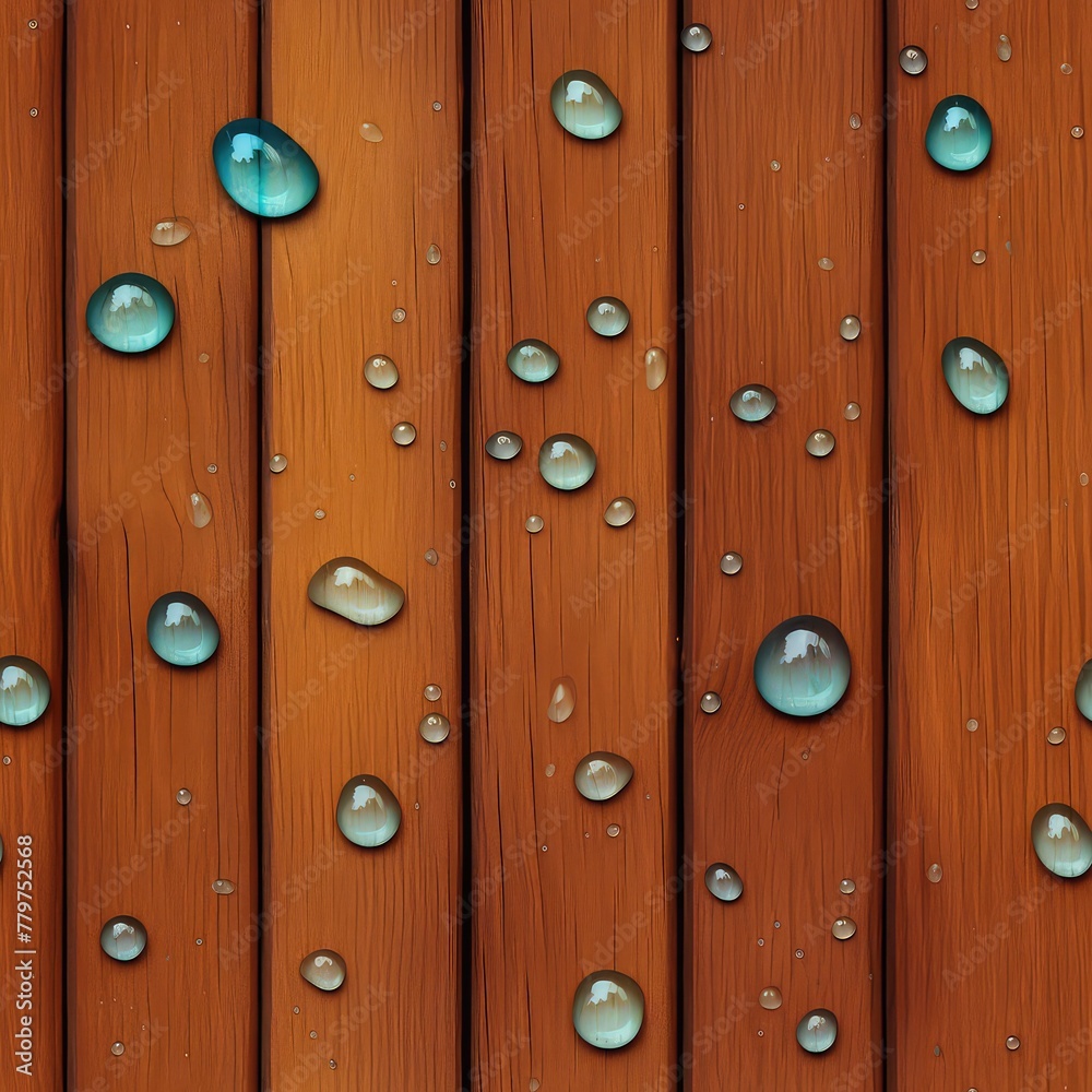 Fototapeta premium Seamless vintage wooden texture with drops background