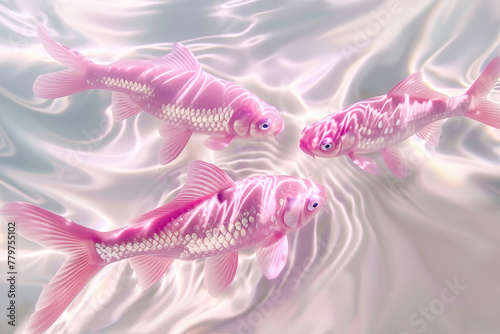 Pink Fishes Under the Sea
